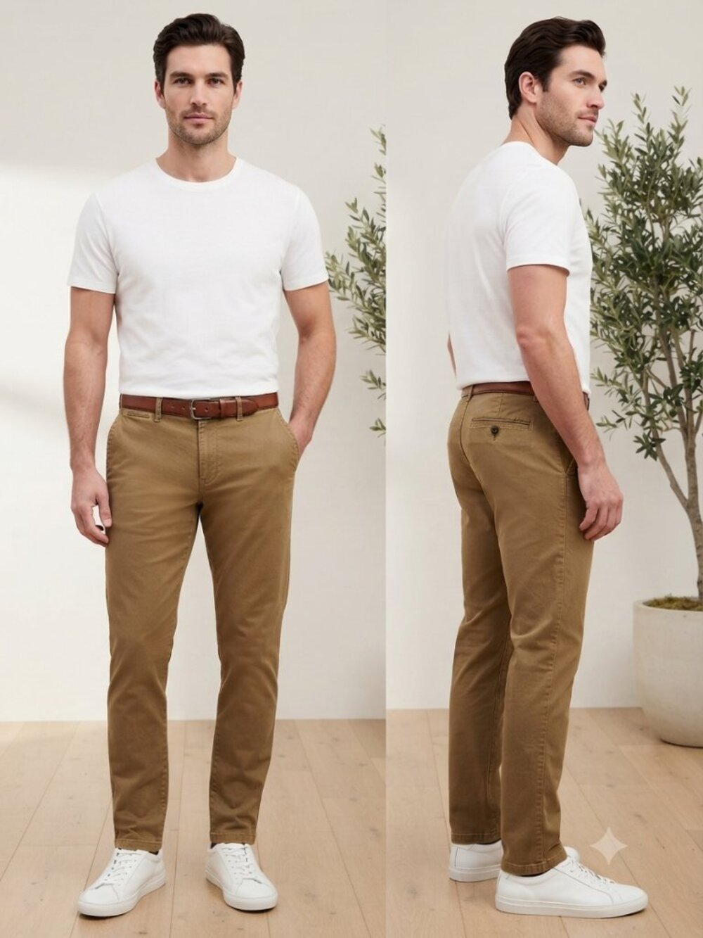 Gap Essential Men's Dark Khaki Chino Slim Pants - Size 32